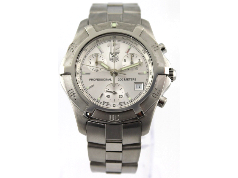 Tag Heuer 2000 CN1111.BA0337 Chronograph Professional Steel Silver Mens Watch
