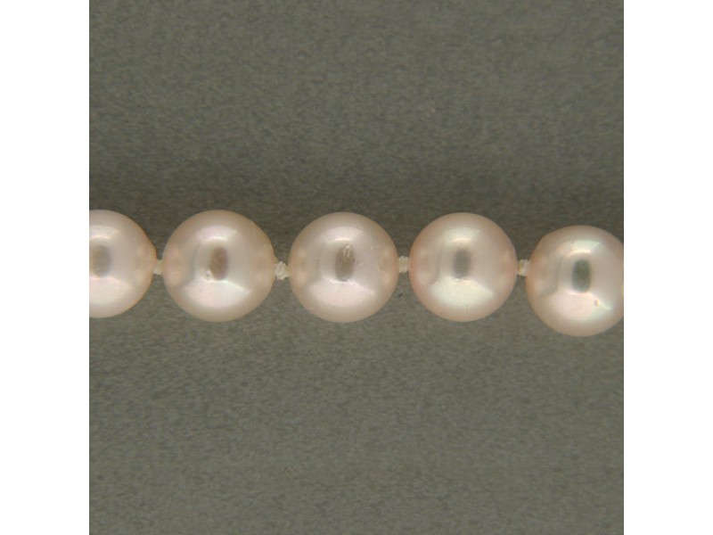 7 To 7.5mm High Luster Japanese Akoya Cultured Pearl 18 Inch Necklace Aa+ 14k