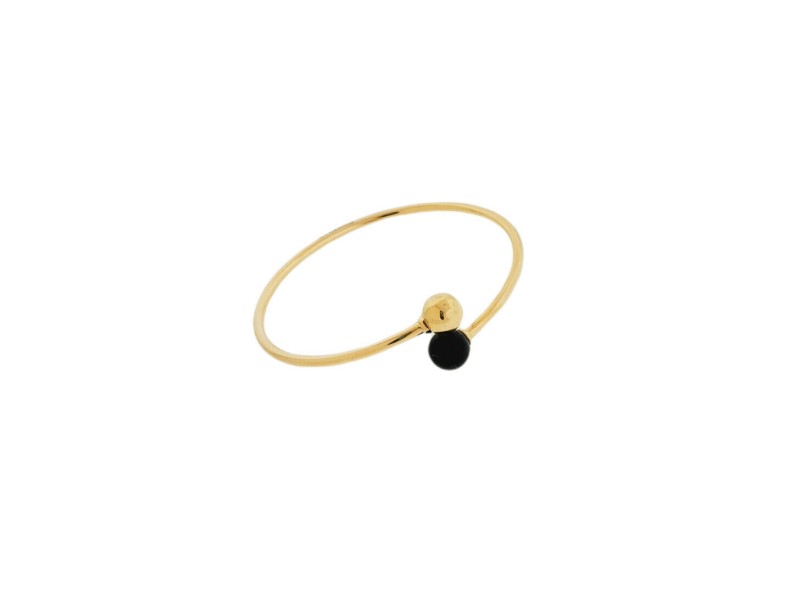 Tiffany & Co 18K Rose Gold Black Onyx 11mm Hardwear Ball Bypass Bracelet