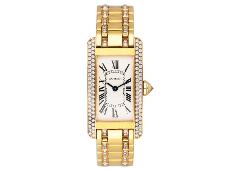 Cartier Tank Americaine  Diamond Bezel Ladies Watch