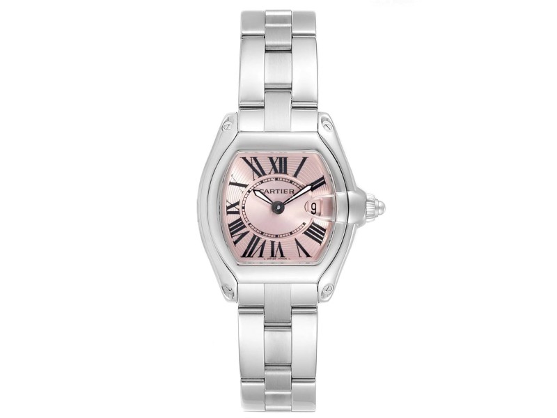 cartier women's roadster pink dial watch