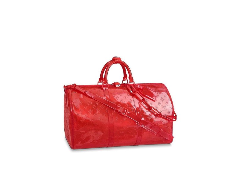 Louis Vuitton Keepall Rgb Clear Ss19 Virgil Abloh Bandouliere 50 870439 Red Pvc Weekend/Travel Bag