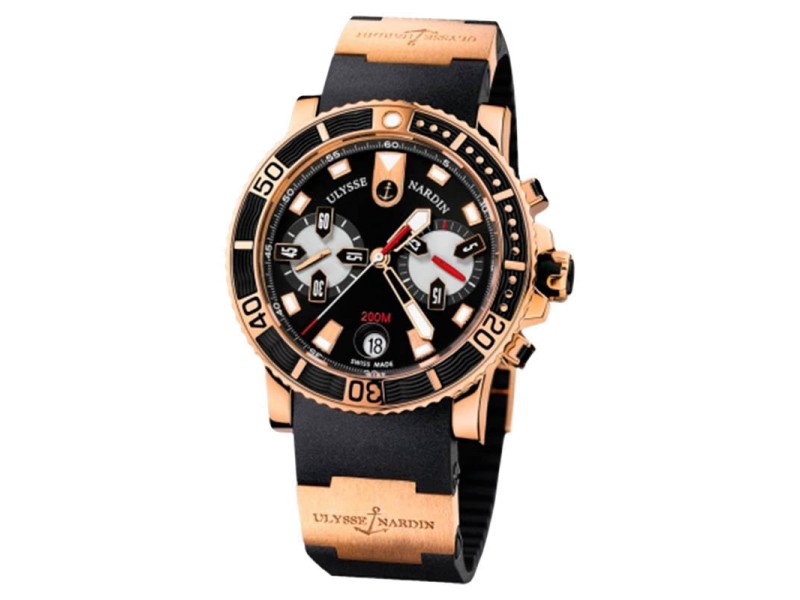 Ulysse Nardin Maxi Marine Diver Chronograph 18k Rose Gold Men's Watch