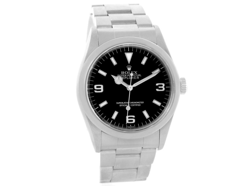 Rolex Explorer I 14270 Stainless Steel Black Dial Mens Watch 