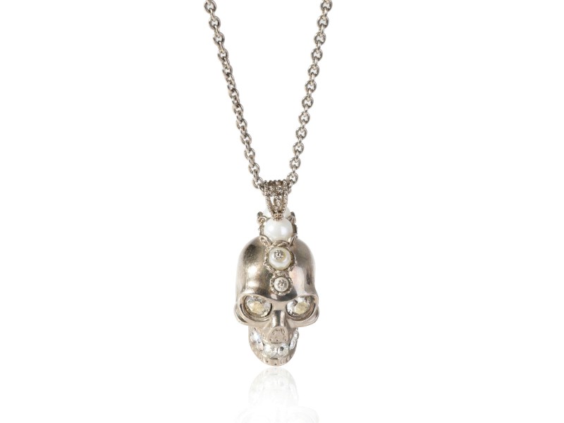 Alexander McQueen Skull Pendant with Faux Crystals