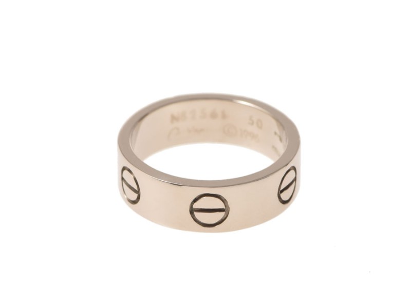 Cartier Love 18K White Gold Ring Size 5.25