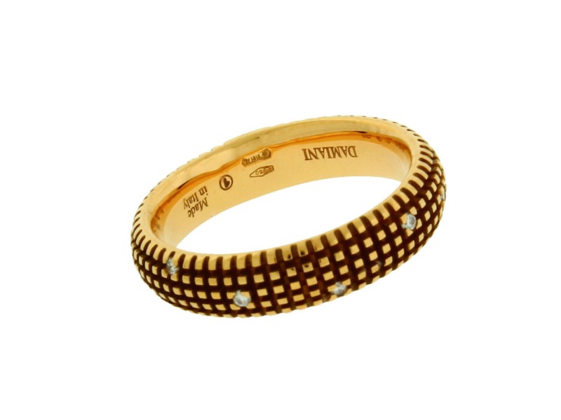 Damiani 18K Yellow Gold 0.07ct. Diamond Band Ring Size 6