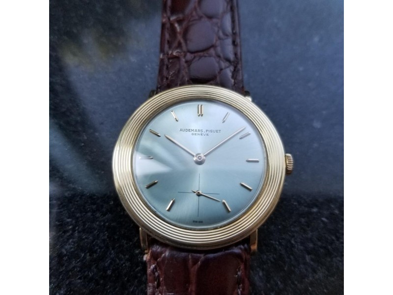 Men's Audemars Piguet Geneve 18k Solid Gold Dress Watch, c.1970s Swiss NS40BRN