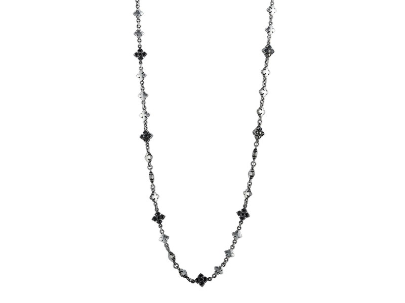 King Baby Unisex Black Cubic Zirconia Necklace 34 Inches