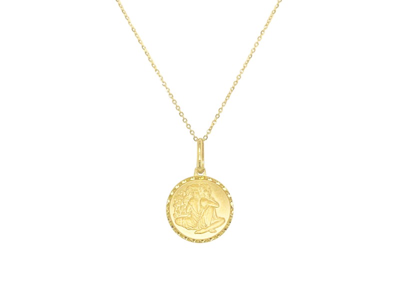 14k Gold Zodiac "Gemini" Necklace