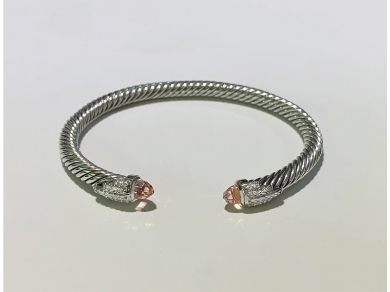 David Yurman Empire Cable Bracelet with Morganite
