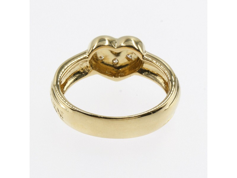 Yves Saint Laurent 18KYG 0.08ct Diamond Heart Ring US6 