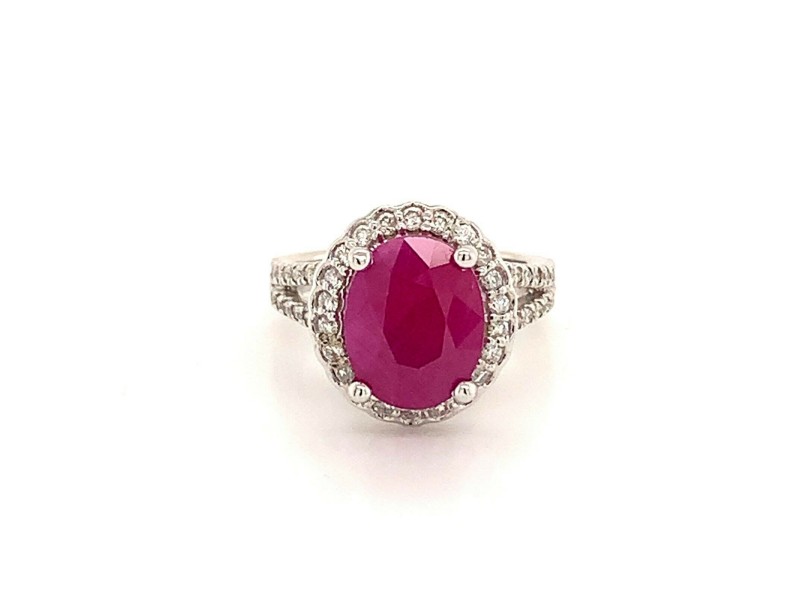 Natural Ruby Diamond Ring 14k Gold 6.5 TCW Size 5.75 GIA Certified $6,950 111871