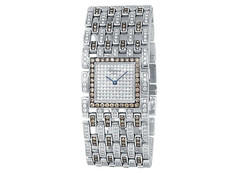 Chopard Montres Dame 18k White Gold Quartz Diamonds Ladies Watch 10/6971