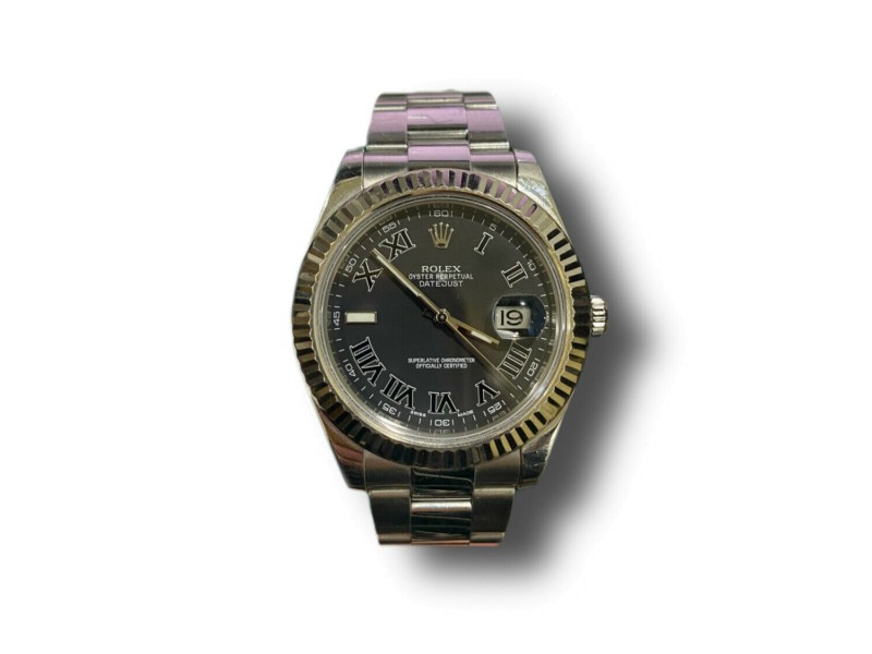 Rolex 116334 Datejust 41mm Black Roman Dial Watch