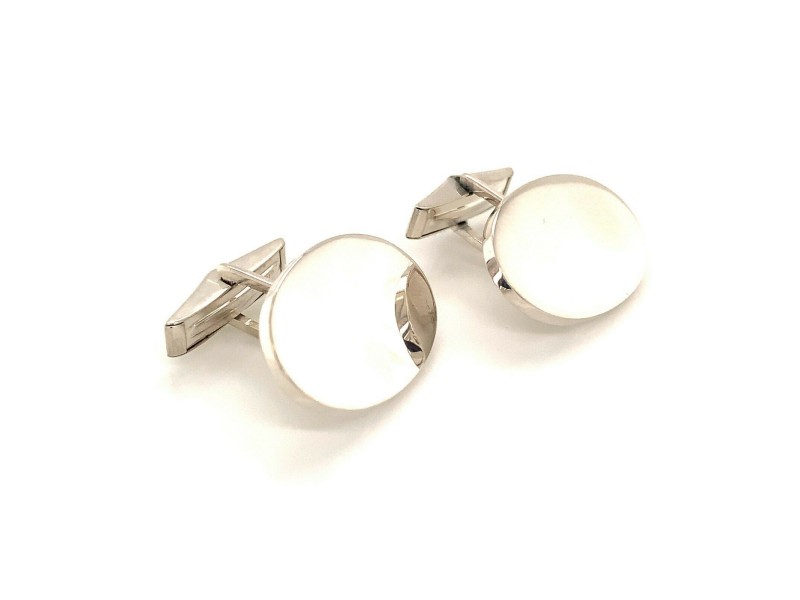 Tiffany & Co Estate Sterling Silver Extra Wide Oval Cufflinks 