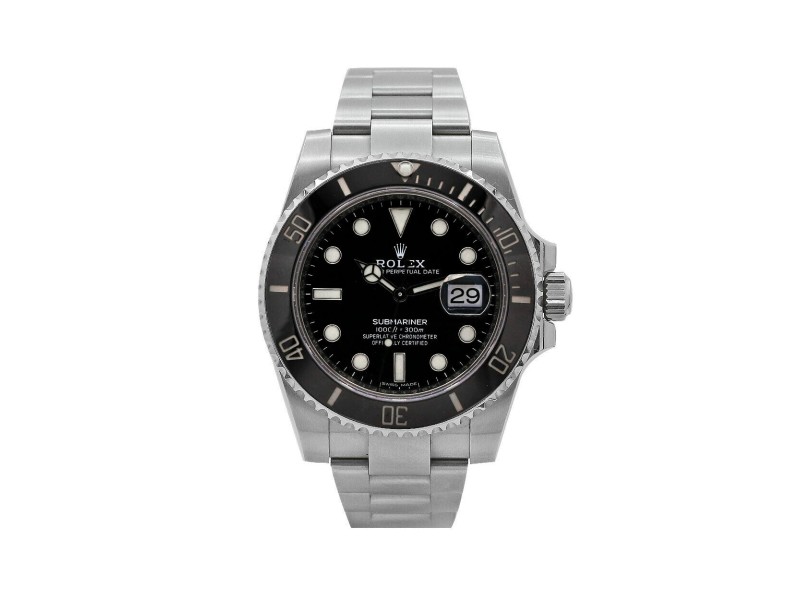 rolex submariner date black dial men's watch 116610ln