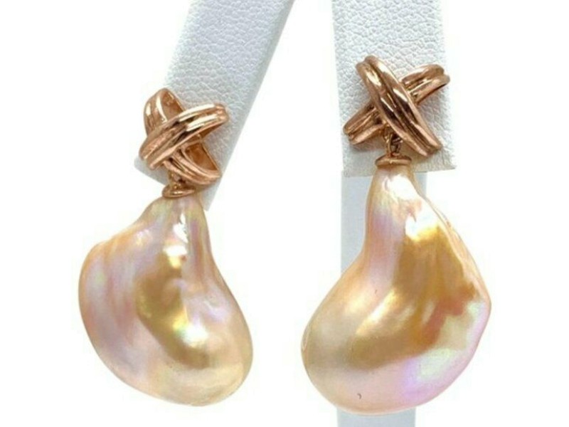 Baroque Freshwater Pearl Earrings 26.10 mm Certified 