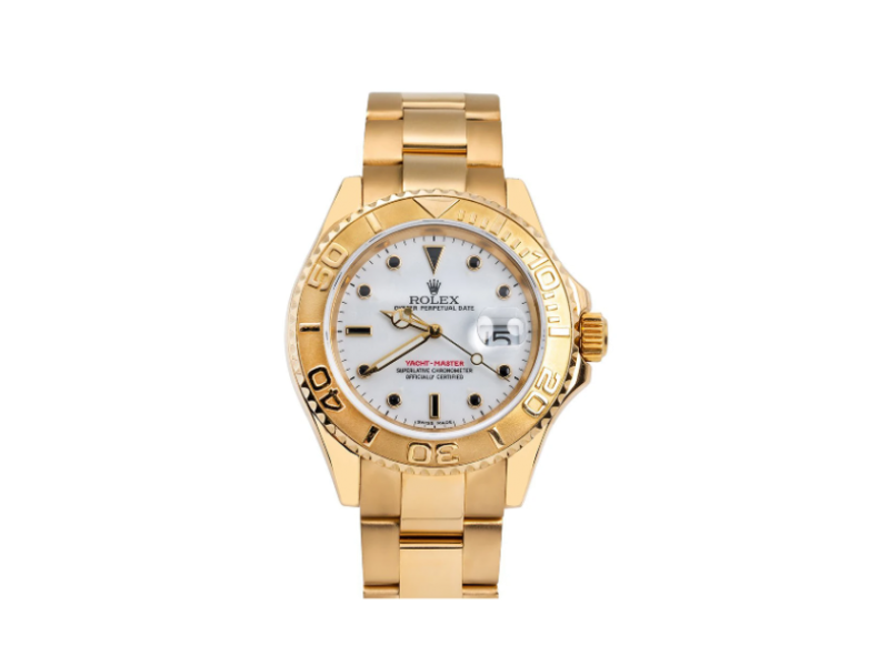 ROLEX YACHT MASTER YELLOW GOLD 16628 40MM IVORY DIAL 