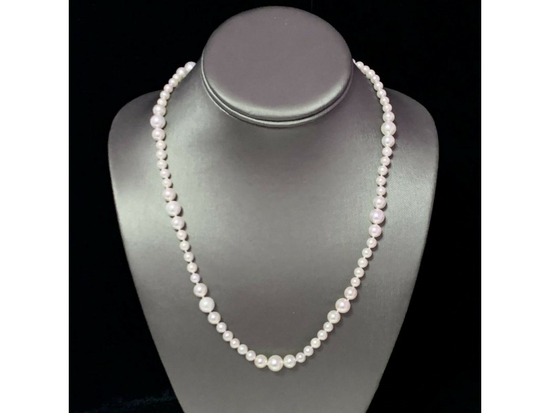 Akoya Pearl Necklace 14k Yellow Gold 19.5" 8.5 mm Certified $3,950 114446