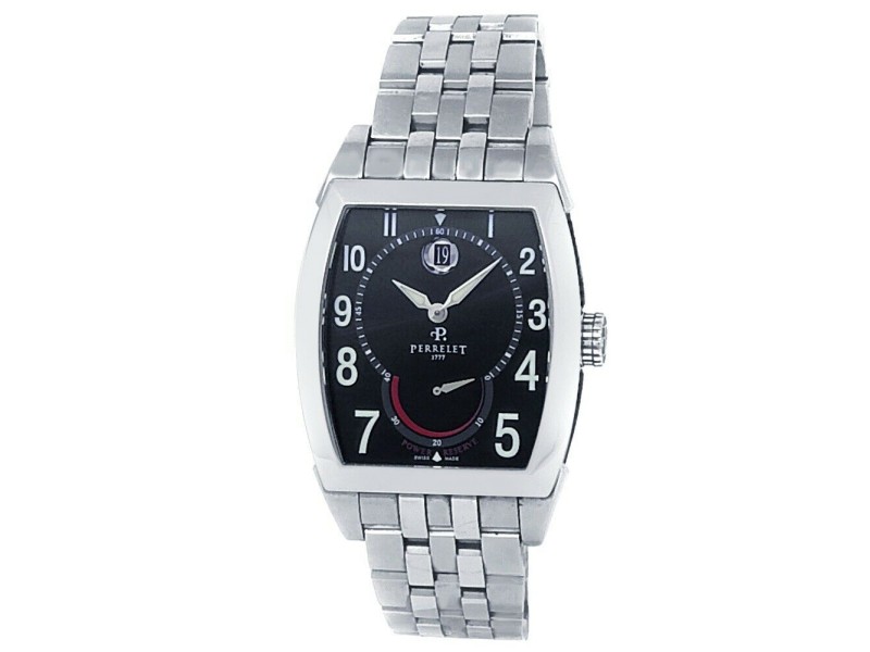 Perrelet Power Reserve Stainless Steel Automatic Black Men's Watch A1017