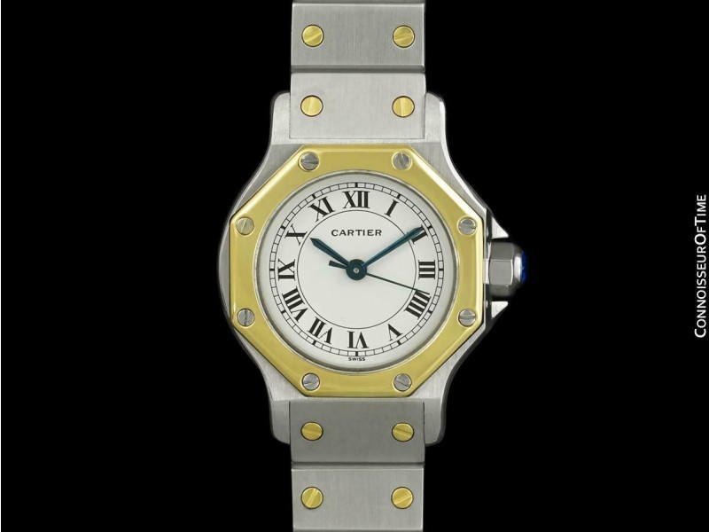 Cartier Santos Octagon Ladies Watch SS Steel & 18K Gold 