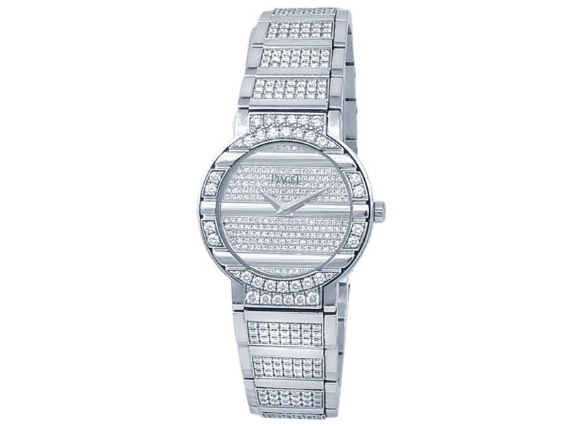 Piaget Polo 18k White Gold Automatic Silver Diamonds Ladies Watch