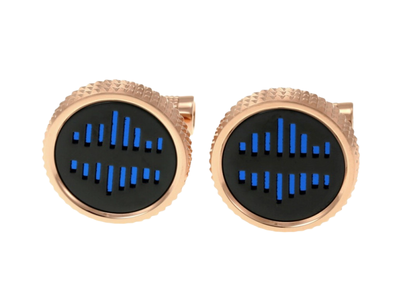 MONTBLANC STAINLESS ROSE GOLD PLATED MILES DAVIS CUFFLINKS NEW 