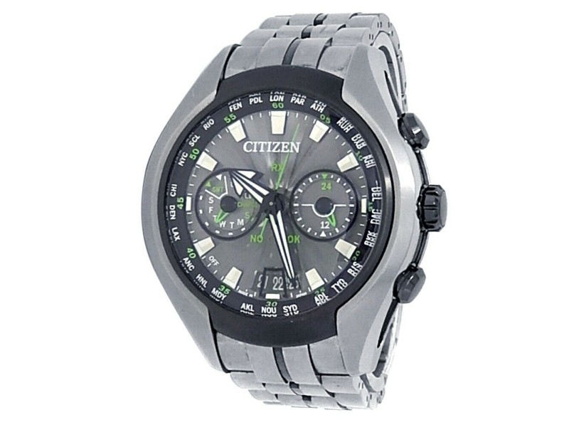 Citizen Eco-Drive Satellite Wave Titanium Quartz Black Men's Watch CC1055-53E