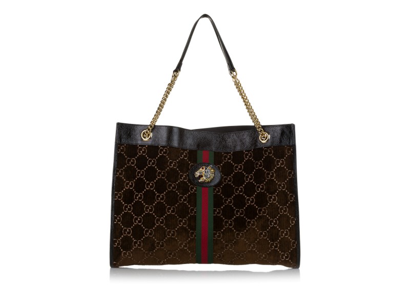 Gucci Large GG Velvet Rajah Tote Bag