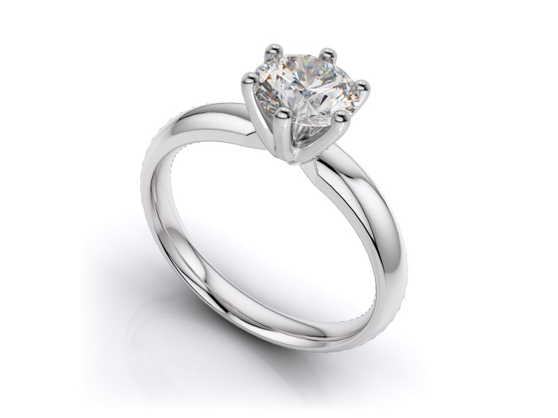 6-Prong Platinum Solitaire Setting Mounting