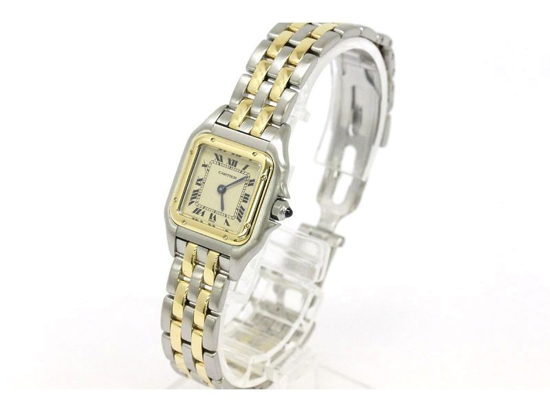 Cartier Panthere 18K Gold Steel Quartz Womens Watch 