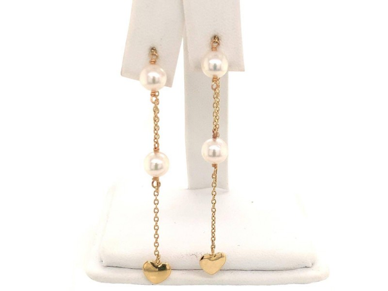 Akoya Pearl Earrings 14 KT Gold Certified $890  