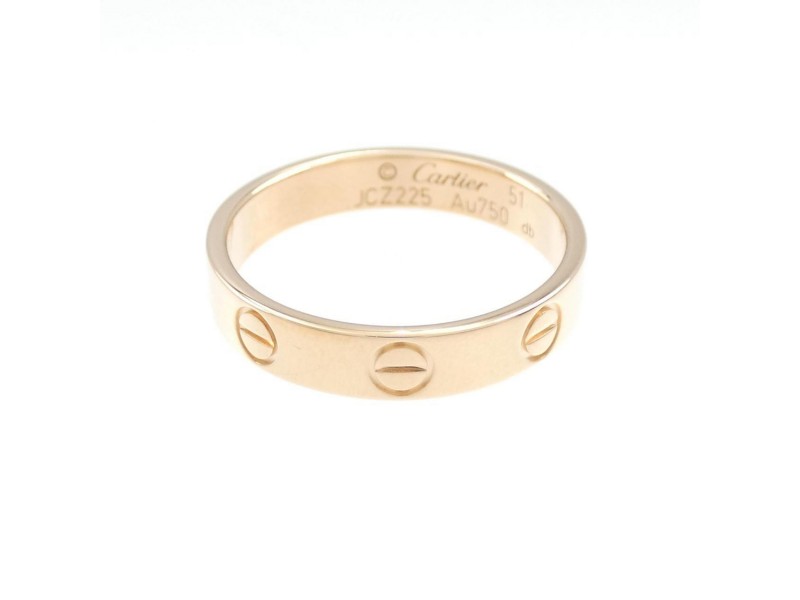 Cartier Mini Love 18k Pink Gold US5.75 Ring LXGKM-277