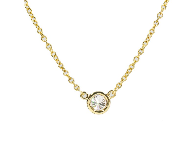 Tiffany & Co. 18K Yellow Gold Diamond By The Yard Pendant Necklace