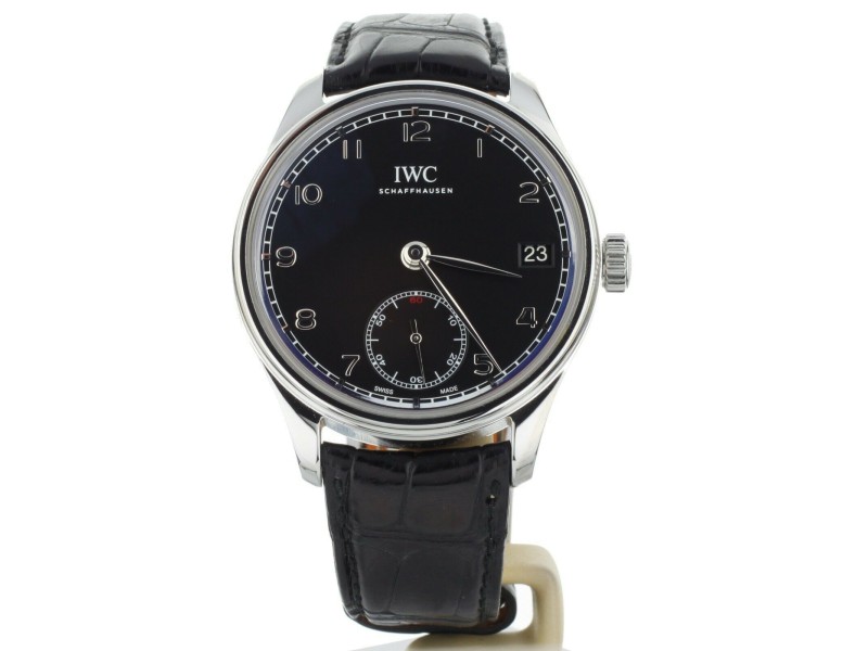 IWC Portugieser Eight Days Hand-Wound Black Dial  43mm IW510202 Full Set