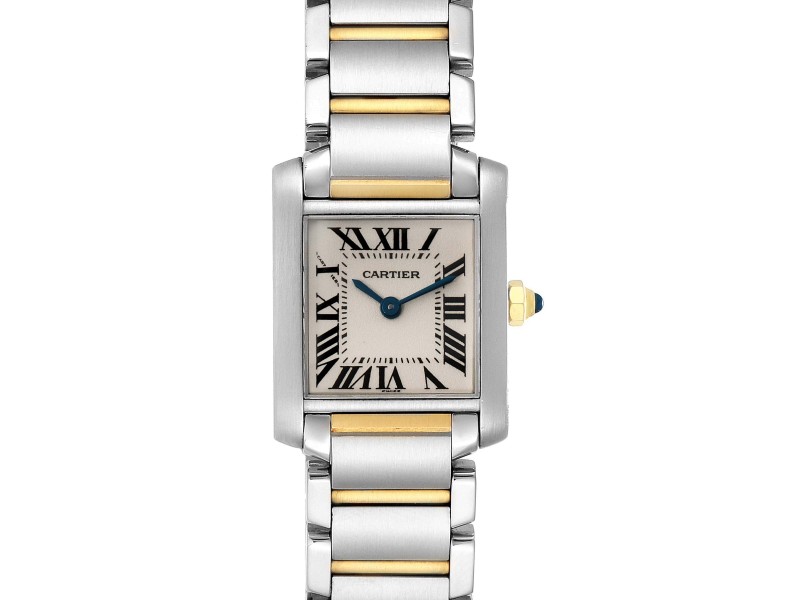 cartier tank francaise small white gold