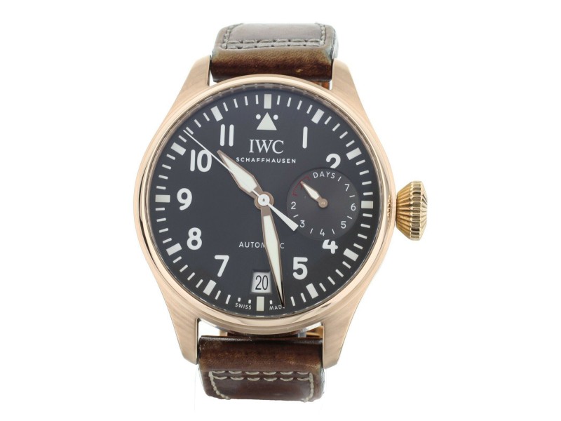 IWC Big Pilot's Watch Spitfire Rose Gold Silver Dial Calf Strap 46mm IW500917