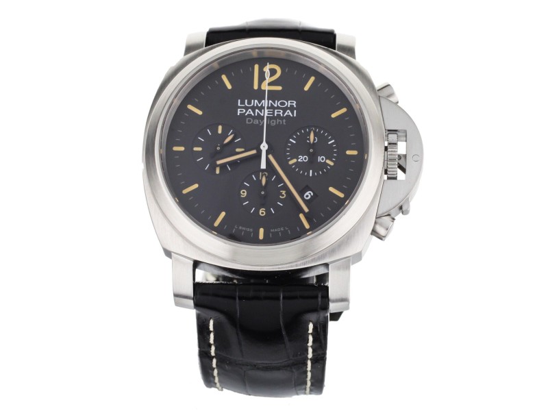 Panerai Luminor Daylight Chronograph Black Stainless Steel Watch