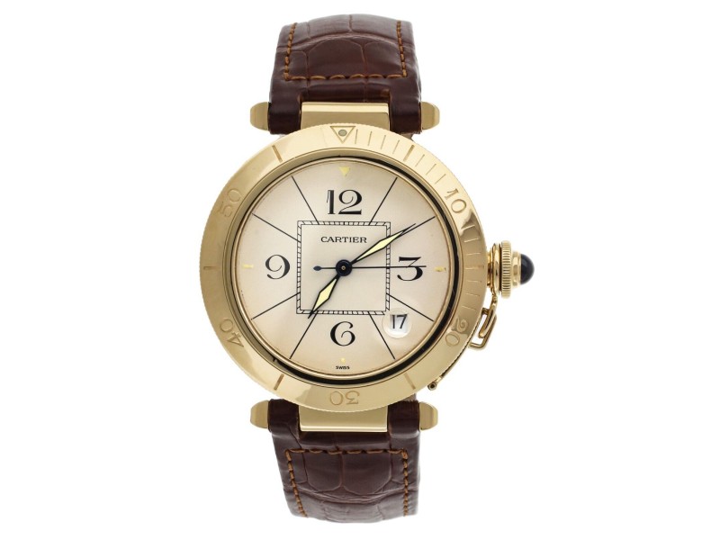 Cartier Pasha White Dial Yellow Gold Case Automatic    