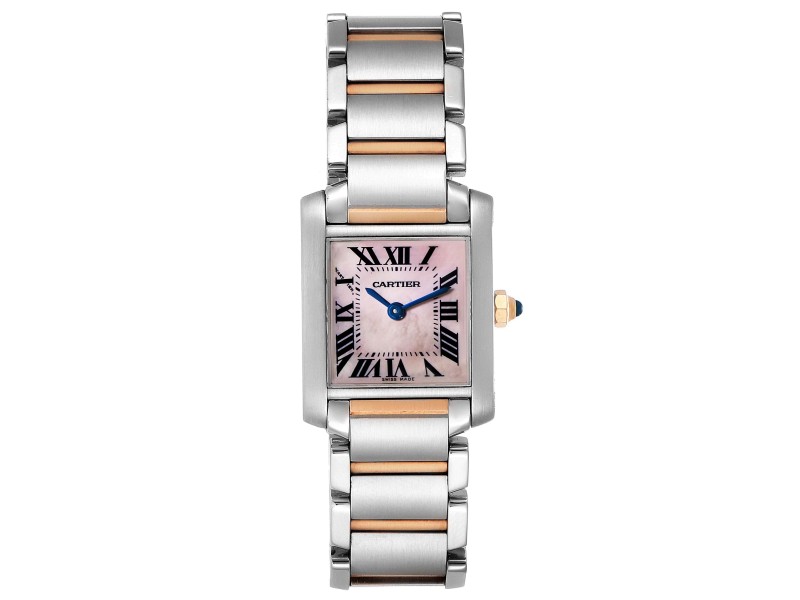 cartier tank francaise 18kt rose gold ladies watch