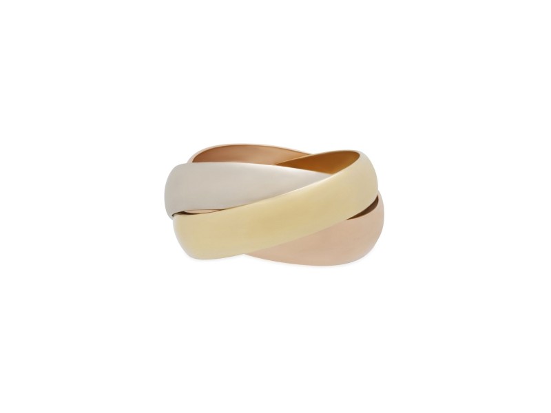 Cartier Trinity Large Ring 18K Yellow, White and Rose Gold Size 6.75