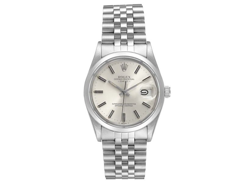 rolex date stainless steel