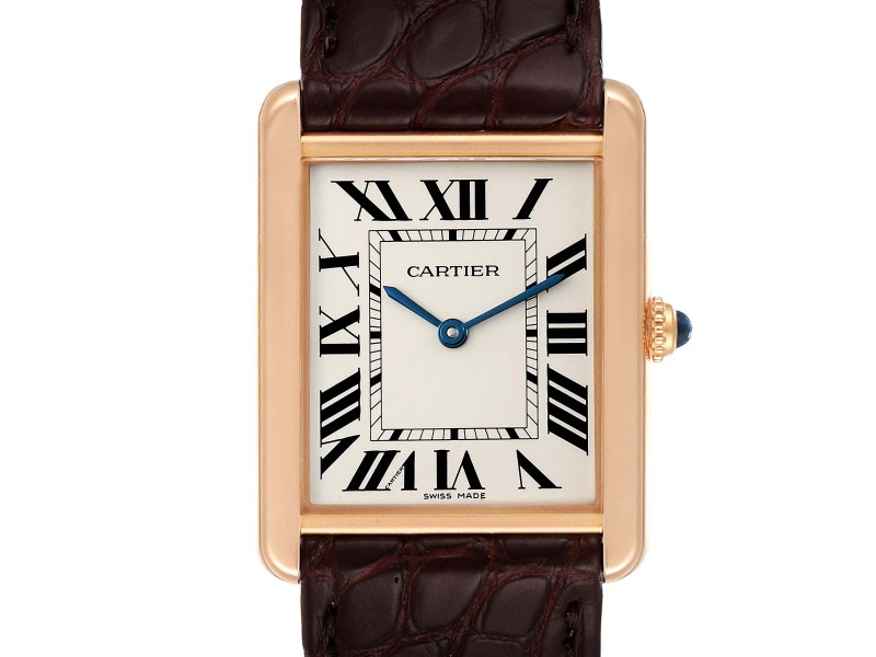 Cartier Tank Solo Rose Gold Steel Brown 