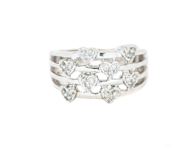 White White Gold Diamond Womens Ring Size 8 