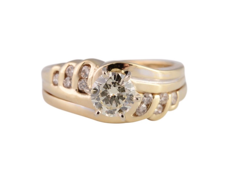 Yellow Gold Diamond Womens Engagement Ring