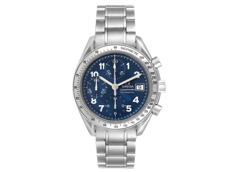 Omega Speedmaster Date 39 Blue Dial Chronograph Mens Watch 3513.82.00