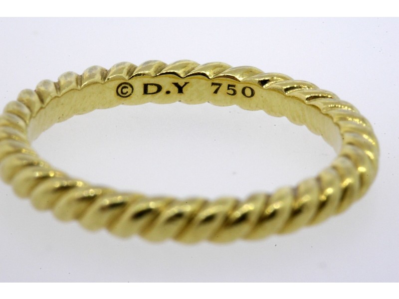 David Yurman Unity Ring Wedding Band 18k Yellow Gold Cable Classic size 5.5 $695