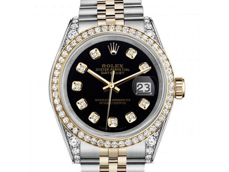 rolex oyster two tone women's