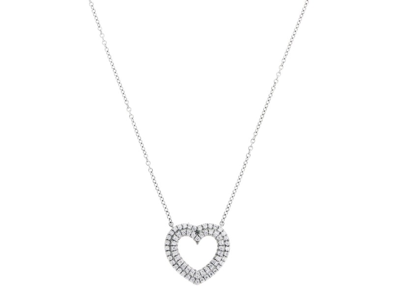 Tiffany & Co. Platinum Metro Heart 0.29ct. Diamond Necklace 